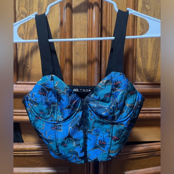 Zara small blue corset crop top - Picture 2 of 7